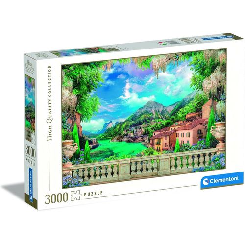 KASFL-Puzzle 3000 Pièces Pour Adultes 10 Ans+|Lush Terrace On Lake|118,4X84,5 Cm|Scène Méditerranéenne|Pièces Recyclées|Jeu De Société|Détente|Collection Paysage