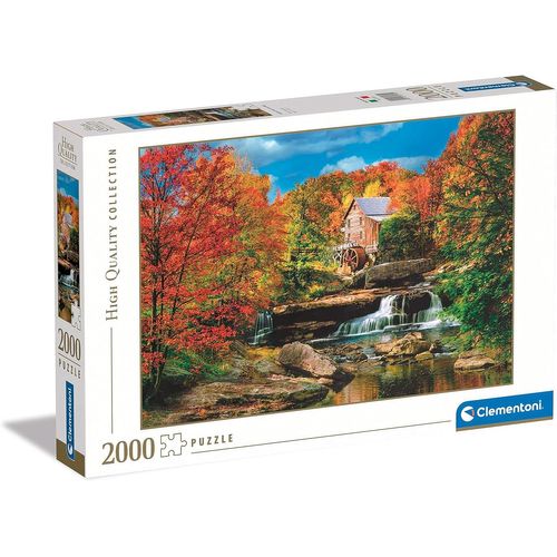 KASFL-Puzzle Glade Creek Grist Mill Pour Adultes 10 Ans+|2000 Pièces|Format 97,5X66,8 Cm|Poster Inclus|Représentation Panoramique Naturelle|Activité Détente Et Concentration