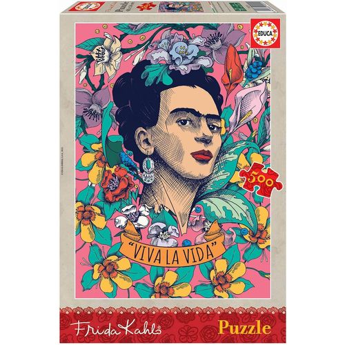 KASFL-Viva La Vida,Kahlo Frida Puzzle Avec 500 Pièces,Mesure Approximative: 34X48 Cm.À Partir De 11 Ans (19251)