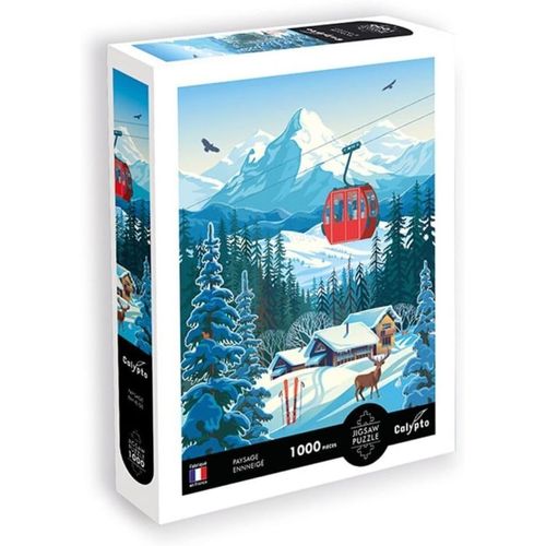 KASFL-Sentospherecalypto 3907201 Puzzle Paysage D'Hiver,1000 Pièces,Au Toucher Doux,Motif Hivernal Avec Surface Veloutée,Pour Adultes Et Enfants À Partir De 9 Ans,Réédition,Réplique