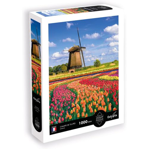 KASFL-Sentosphère-Calypto-Puzzle-Collection Paysage-Champs De Tulipes-Hollande-1000 Pièces-Un Puzzle 68,5X48 Cm-A Partir De 9 Ans-Fabrication Française