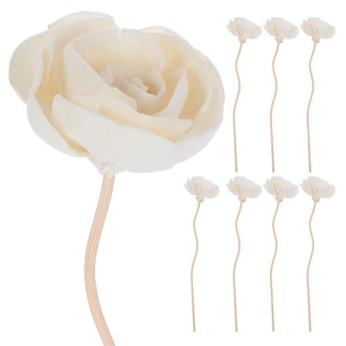 LETNERNY-Lot De 16 Bâtonnets Diffuseurs En Rotin Avec Fleurs Séchées En Matériau Synthétique, Parfait Pour La Décoration Intérieure Et Diffusion D'Huiles Essentielles, 21 X 10 X 5 Cm