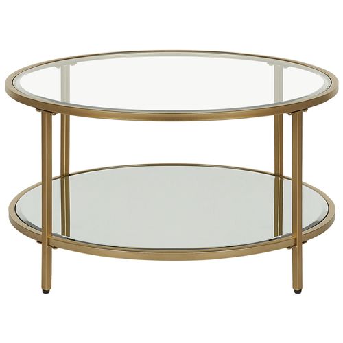 Table Basse Verre Et Acier Doré Ronde Birney