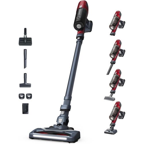 X-Pert 6.60 Aspirateur Balai Sans Fil,Idéal Pour Les Poils D'Animaux,Léger,Puissance 100W,Autonomie 45Min,2 Vitesses Rh6878Wo,Rouge