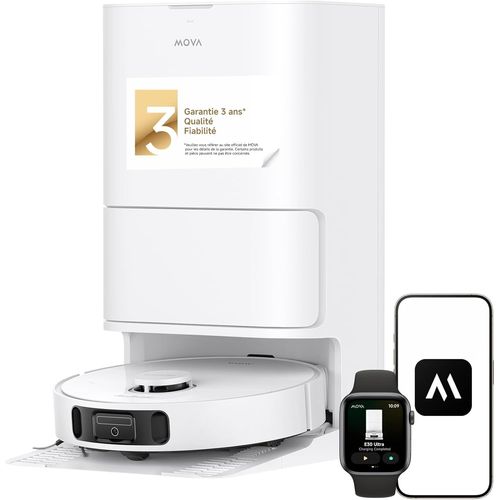 E30 Ultra Robot Aspirateur Laveur Avec Vidage Automatique,Nettoyage Automatique Des Serpillières,Technologie Roboswing,Levage Des Serpillières À 10,5 Mm,Aspiration De 7 000 Pa