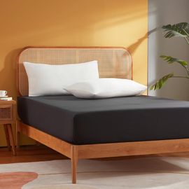 TIANYI-Drap-Housse, 180 x 200 cm, pour sur-Matelas jusqu'à 30 cm, 100 % Polyester, Noir