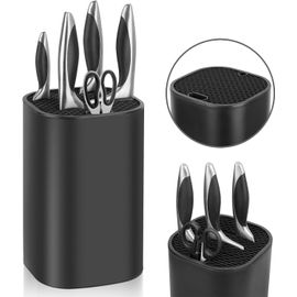 Letnerny-Bloc À Couteaux Sans Couteaux, Support Universel Pour Couteaux Avec Fente Pour C Aux, Fente Pour Barre D'affûtage, Support De Couteaux De Cuisine Amovible Pour Un Nettoyage Facile Et