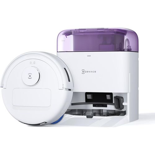 LETNERNY-Deebot Mini Robot Aspirateur Laveur, Aspiration 8 000 Pa, Zerotangle 2.0, Truemapping 2.0, Séchage À 45 ¿, Vidage Auto, Lavage Intelligent En Profondeur, Nettoyage Auto En Un Clic, Violet