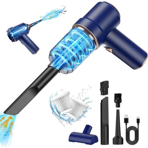 Teppc-Mini Aspirateur À Main Sans Fil, 15 000 Pa, Léger, Pour Voiture, Maison, Cuisine, Nettoyage Des Poils D'animaux (Bleu)