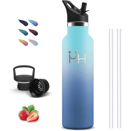 Gjfty-Gourde Isotherme, Gourde 1l, Sans Bpa, Bouteille Isotherme, Anti Fuite, Gourde Inox, Double Isolation, Gourdes De Camping Et Randonnée, Facile À Nettoyer, Gourde Reutilisable, Pour Aptitude, Vo
