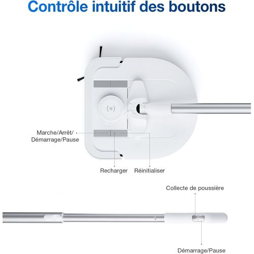 Deebot X5 Hybrid Aspirateur Robot Et Aspirateur À Main 2-En-1 Avec Vidage Automatique,Zerotangle 2.0,Truedetect,Contrôle Par Application,Grande Mobilité Pour Un Nettoyage Sans Effort