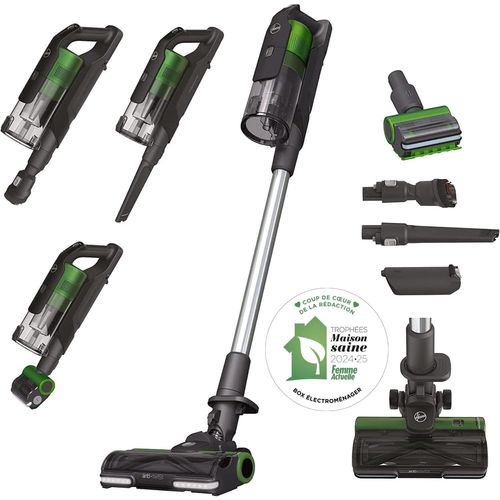 LETNERNY-Hf920P Aspirateur Balai Sans Fil Puissant Mode Turbo 130Aw, Batteries X2 Autonomie 60Min, Ecran Led, Anti-Twist Et Mini-Turbo Led Spécial Animaux, Position Parking, Vert Pop
