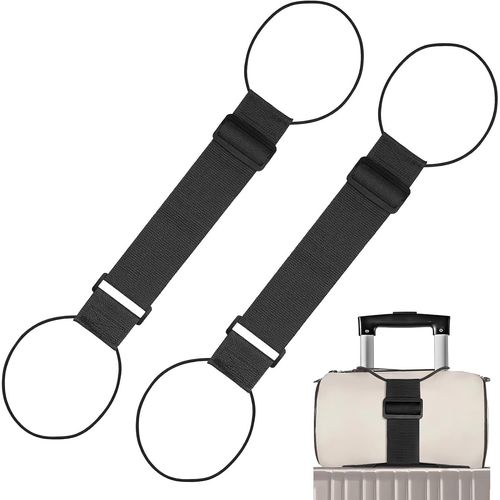 nzqaf-2 Pièces Sangles de Bagage Élastiques Réglables, Ceintures de Fixation pour Valise, Accessoire de Voyage Portable pour Attacher des Sacs et des Boîtes pour Sécuriser Les Bagages Supplémentaires