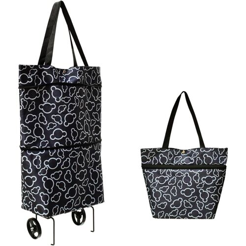 SJZG-1 Pezzi Caddie Pliable Chariot À Roulettes Courses Sac Courses Sac Shopping Pliable À Roulettes Chariot Course Pliable Caddie À Roulettes Multifonctionnel, Adapté Au Shopping Et Aux Voyages