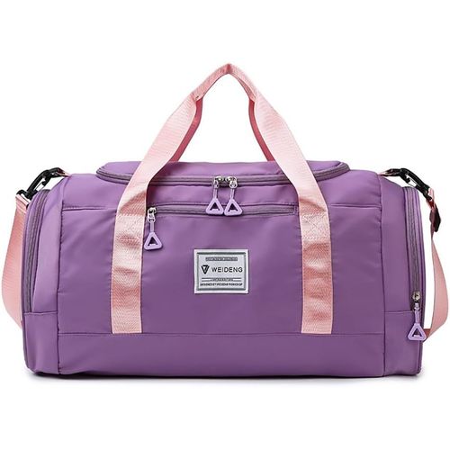 nzqaf-Sac de Sport 28L Femme, Poche Humide, Sacs Sport Femme Fitness avec Compartiment Chaussures, Sacs de Voyage Week-End Résistant à Usure et Imperméable, 53x22x24 cm Duffel Bag Petite, Pourpre