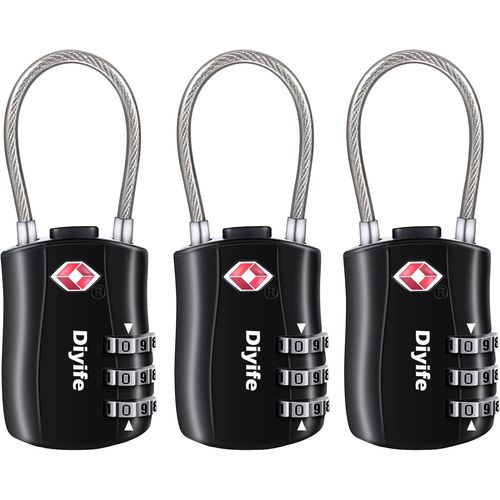 nzqaf-3 PCS Serrures à Bagages TSA, Cadenas de sécurité à 3 Chiffres, Cadenas à Combinaison, Code de Verrouillage pour Les valises de Voyage Valise Sac de Bagages