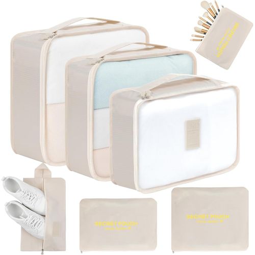 nzqaf-Rangement Valise Lot de 7 Imperméable Organisateur de Voyage Packing Cubes Organiseur, Sac à Chaussures,Bagage Sacs