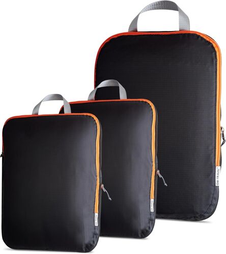Facile À Organ R Organisateur Compressible Pour Val S. 2 Cubes Moyens Et 1 Grands (Noire) Rangement Val Organisateur Pour Sac De Voyage, Sac À Dos, Bagage. Accessoires De Voyage