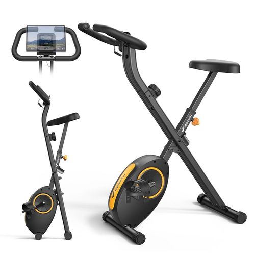 Vélo D'appartement Pliable Merach, Compact Et Silencieux, 16 Niveaux Magnétiques, Écran Lcd, Support Tablette, Usage Domicile