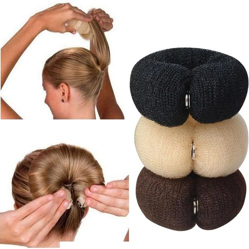 Kal-Coussin À Chignon Donut Hair Bun Maker Hair Donut Buns Maker Set Donuts Chignons Épingle À Cheveux Juego De Donutín Hair Bun Maker Pour Enfants, Filles Et Femmes (Noir, Beige, Marron) 