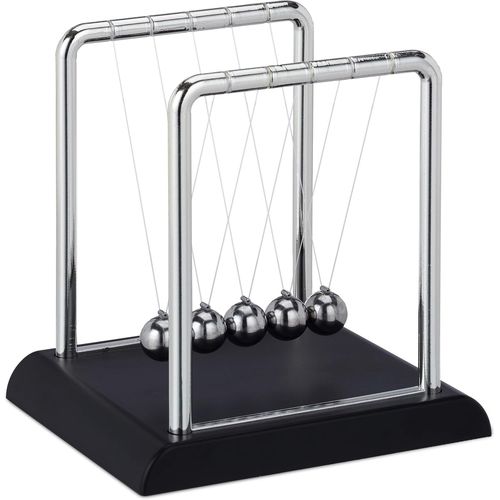 KAAQL-Pendule Newton,Décoration Bureau De Travail,Physique,Science&Art,5 Boules,Métal,Balancier,Argenté