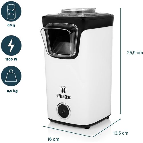 SUBZONAL-Machine Ã€ Pop-corn Ã€ Air Chaud - Pop-corn Sans Huile Ni Graisse, Cuillère Doseuse, Couvercle Transparent, Ouverture De Recharge, 1100 Watts, 292986