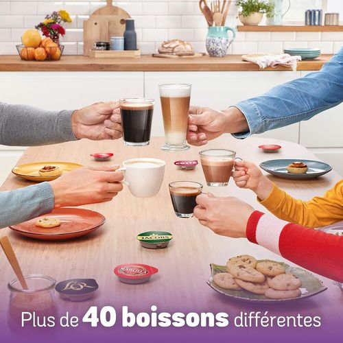 SUBZONAL-Tassimo My Way Machine à Café, tas 6504, plus de 40 boissons chaudes, OneTouch, cafetière à dosette, des boissons personnalisées, filtration d'eau Brita Maxtra+, Intellibrew, blanc polaire