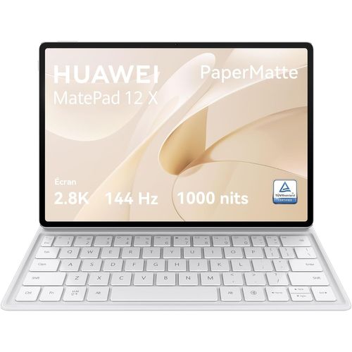 lbgwp60-Matepad 12 X Papermatte Wifi Tablettes, Écran Papermatte De 12 Pouces, 144 Hz Taux De Rafraîchissement Auto-Adaptatif, 1000 Nits,12Go+256Go, Clavier Nearlink, 10100 Mah Batterie, Blanc
