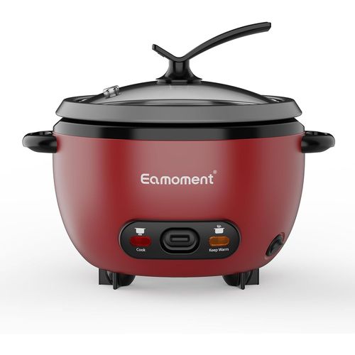 ASFASFq-ERC-5P07RD 1L | 400W Cuiseurs à riz & insert vapeur Warm & Cook 1-5 personnes marmite à revêtement antiadhésif, cuillère à riz et tasse à mesurer