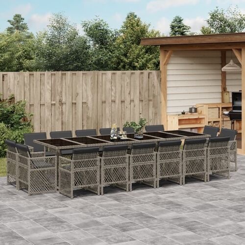 Vidaxl Ensemble À Manger De Jardin 17 Pcs Et Coussins Résine Tressée