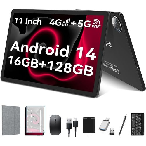 SUBZONAL-Tablette 11 2 en 1 Android 14 avec clavier, tablette 4G LTE avec 2 emplacements SIM, 1 fente SD, 16 Go 128 Go, 13 MP | 5G WiFi Tablette PC avec stylet et souris | 8 c?urs | 8000 mAh | 1080