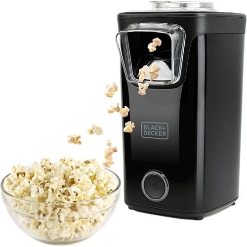 Bxpc1100E - Pop Corn 1100W, Machine À Pop Corn Sans Huile, Format Compact, Prêt En 3 Min, Gobelet Doseur Multifonction, Cuisson À Air Chaud, Noir