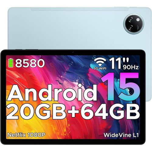 Tab A9+ Android 15 Tablette 11 Pouces,20Go+64Go (Tf 2To) Unisoc T7200 8580 Mah Gaming Tablette Android,Wi-Fi 5 Tablettes Pc,13 Mp/Fm/Face Id/Widevine L1/Otg/Gps/Deux Haut-Parleurs [2025]¿