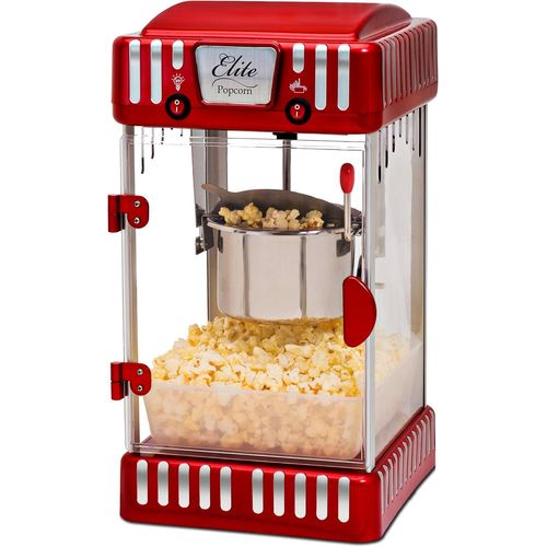 Ulteronixshop-EPM-250# Machine à popcorn classique à poser, style rétro/fête foraine, capacité 74 ml, pour soirée cinéma, rouge