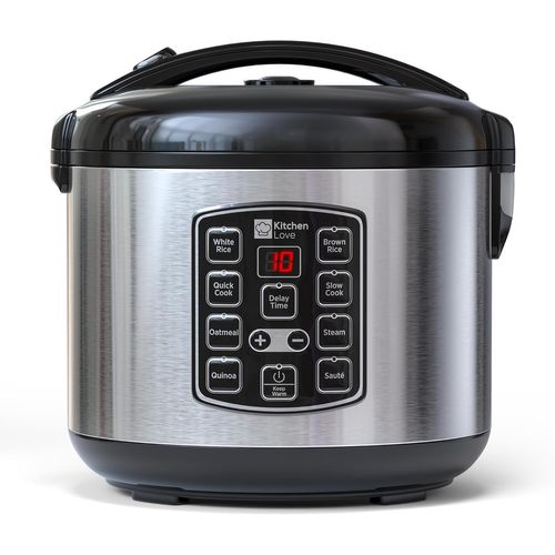 Cuiseur À Riz Multifonctionnel Digital,1,2 L,Fonction Vapeur Et Mijoteuse,Minuterie De Retard,Pour 2-5 Personnes,Acier Inoxydable