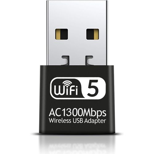 Clé USB Wi-Fi 1300 Mbps Dual Band 2,4 GHz/5,8 GHz Adaptateur Wi-Fi pour ordinateur de bureau/ordinateur portable Windows 11/10/8.1/7/Vista Mac OS 10.9-10.15