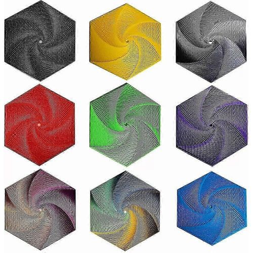 (L-bleu) Jouet sensoriel portable anti-stress fractal Fidget Hexagone Spirale Hexagone Outil de méditation consciente