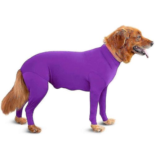 (Xl-Violet) Combinaison De Sport Pour Chien - Perte De Poils Pour La Maison, La Voiture, Les Voyages, Chemise Apaisante Pour L'anxiété, Protection Uv Et Anti-Tiques Tw
