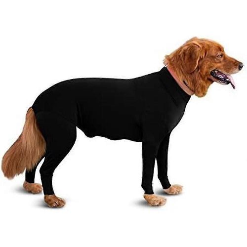 (L-Noir) Combinaison De Sport Pour Chien - Perte De Poils Pour La Maison, La Voiture, Les Voyages, T-Shirt Apaisant L'anxiété, Protection Uv Et Anti-Tiques
