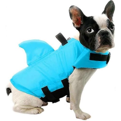 Gilet De Sauvetage Réglable Pour Chien Avec Aileron De Requin (Taille S, Bleu)