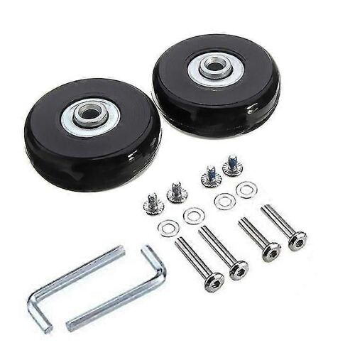 Roues De Remplacement De Bagages Pour Trolley Valise De Chariot,4 Pièces Roue De 50mm,Kit De Valise En Métal En Caoutchouc Roulements Pivotants Roues De Réparation Noir