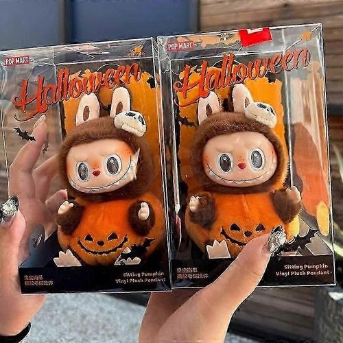 Labubu Motif Citrouille Halloween Carnaval Mignon Dessin Anime Vinyle Poupee Decoration de Bureau Jouet Cadeau Fig