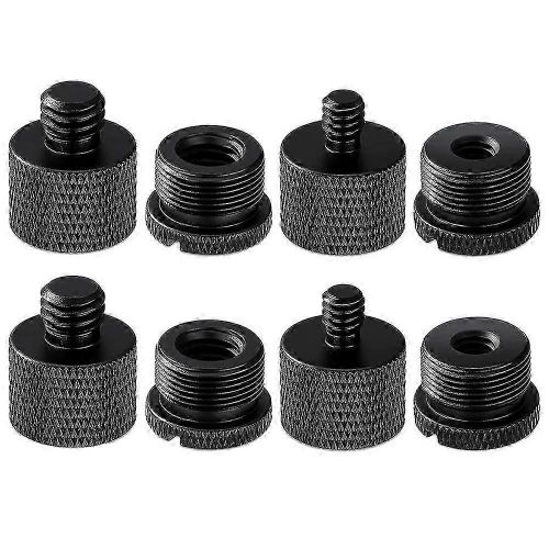 Jeu d'adaptateurs de filetage de pied de micro 8 pièces,5/8 femelle à 3/8 mâle et 3/8 femelle à 5/8 mâle adaptateur de vis T