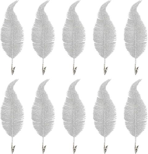 Lot De 10 Poinsettia De Noël Artificiel - Feuilles De Phénix Paillettes - Décorations De Noël