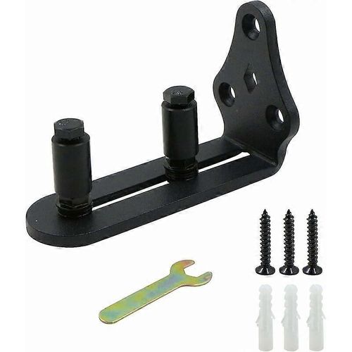 Accessoires de rail de guidage de roulement mural réglable Fond en acier inoxydable avec vis adaptées pour 2,5-5 épaisseurs noir 1 pièce