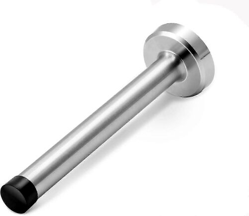 Butées de porte,butée de porte de 6 pouces de long,support mural,butée de porte noire solide robuste en acier inoxydable brossé avec embouts de pare-chocs en caoutchouc souple