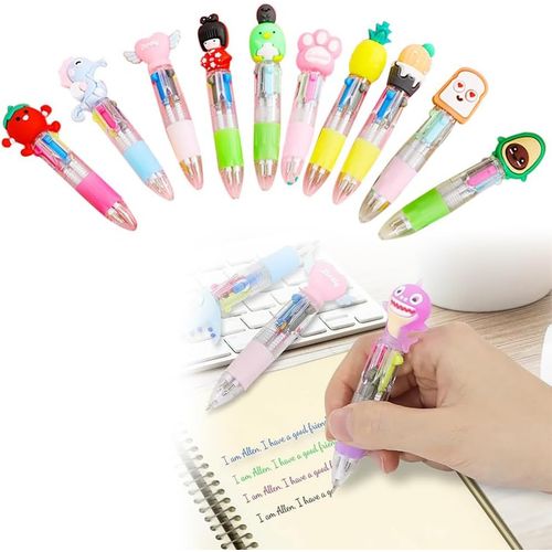 Tianyi-Stylos Bille Rétractables 4 Couleurs,10pcs Mini Stylos À Bille Multicolores,Stylo Cadeaux De Fête,Anniversaire,Noël,Multicolores À Stylo Bille Rétractable,Ensemble Stylo Bille,Mini Stylos Bill