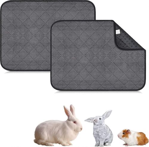 Lot De 2 Tapis De Cage Pour Cochon D'inde, Lavables, Imperméables Et Absorbants, Pour Petits Animaux, Lapins Nains, Chinchillas