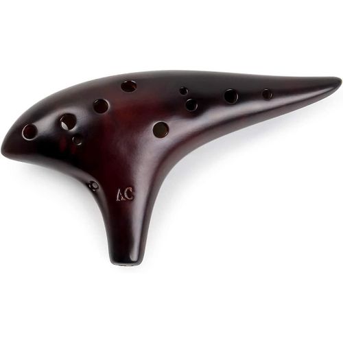 12 Trous Ocarina Alto C Paille Fumée Ocarinas En Céramique Avec Sac De Protection Livret De Chanson De Démarrage-Smoke