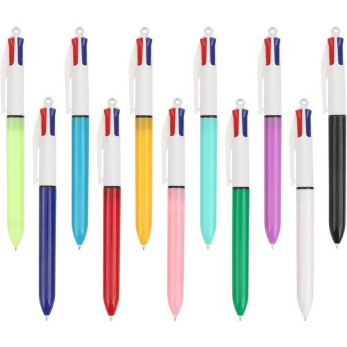 Kalhj-Lot De 11 Stylo 4 Couleurs,Quatre Couleur Stylo Bille,1.0 Mm Pour Fournitures De Bureau,École,Étudiants,Enfants,Cadeau